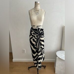 H&M Studio Zebra Midi Skirt Size 4